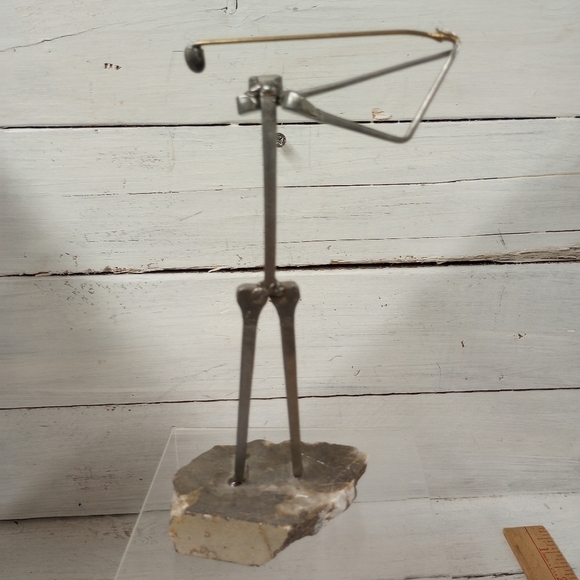 Vintage Brutalist Style Metal Sculpture Of Golfer by Metal Creations Golf Figure - Picture 8 of 10